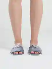 Серый тапочки домашние женские открытые