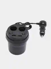 Разветвитель прикуривателя в подстаканник 2 гнезда, с 2 USB, индикатором зарядки, 12В/24В