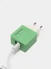 Зеленый сетевое зарядное устройство More Choice NC46m, 2 USB, 2.4A, кабель Micro USB, 1 м