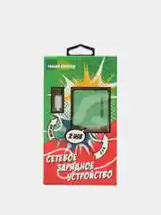 Зеленый сетевое зарядное устройство More Choice NC46m, 2 USB, 2.4A, кабель Micro USB, 1 м