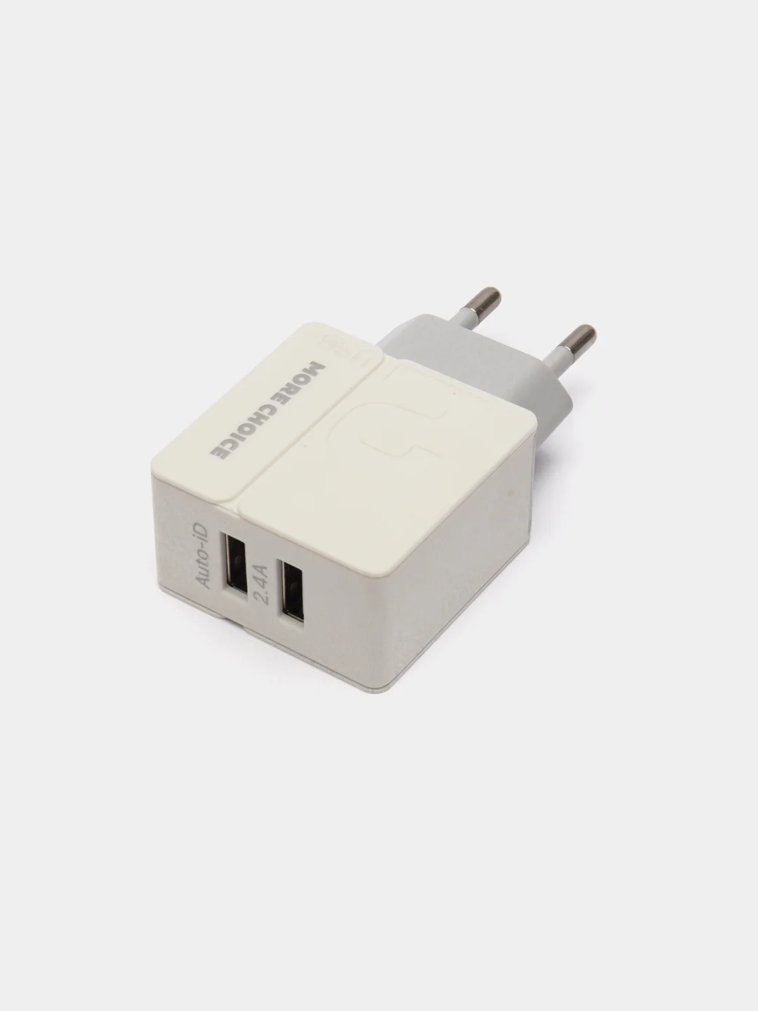 Серый сетевое зарядное устройство More Choice NC46m, 2 USB, 2.4A, кабель Micro USB, 1 м