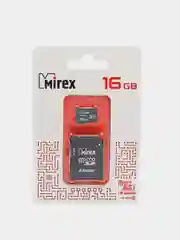 Карта памяти micro SDHC MIREX, 16GB, UHS-I, с адаптером