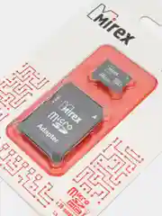 Карта памяти micro SDHC MIREX, 16GB, UHS-I, с адаптером