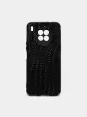 Угольный чехол Honor 50 Lite, Huawei Nova 8i, Хонор 50 Лайт, черный, силиконовый, под кожу
