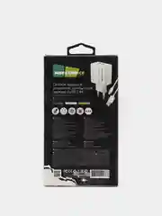 Белый сзу More Choice NC46a, 2USB, 2.4A + кабель Type-C, 1 м