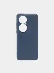 Темно-синий чехол Huawei P50 Pro, Хуавей П50 Про силиконовый, матовый