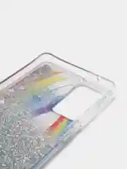 Коричневый чехол Samsung Galaxy A72 (Самсунг Галакси А72) переливающийся жидкий с блестками