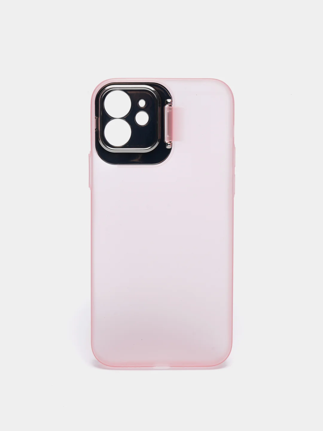 Розовый чехол для iPhone 12 пластиковый матовый ультратонкий с защитой камеры