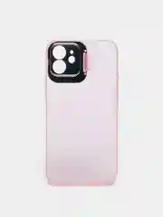 Розовый чехол для iPhone 12 пластиковый матовый ультратонкий с защитой камеры