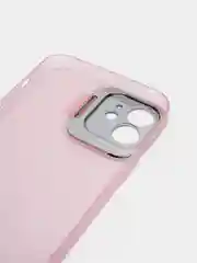 Розовый чехол для iPhone 12 пластиковый матовый ультратонкий с защитой камеры