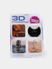 Тёмно-розовый 3d наклейка (3Д объемная наклейка) стикер на телефон игры Майнкрафт, Крипер, свинка