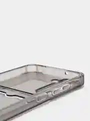 Черный чехол Samsung Galaxy S21 FE прозрачный противоударный с карманом для карты силиконовый