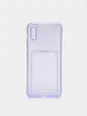 Фиолетовый чехол для Xiaomi Redmi 9A, Сяоми Редми 9А прозрачный, противоударный, с карманом для карты