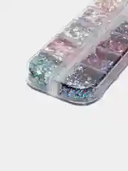 Серый меланж набор блесток для дизайна ногтей, камифубуки, глиттер