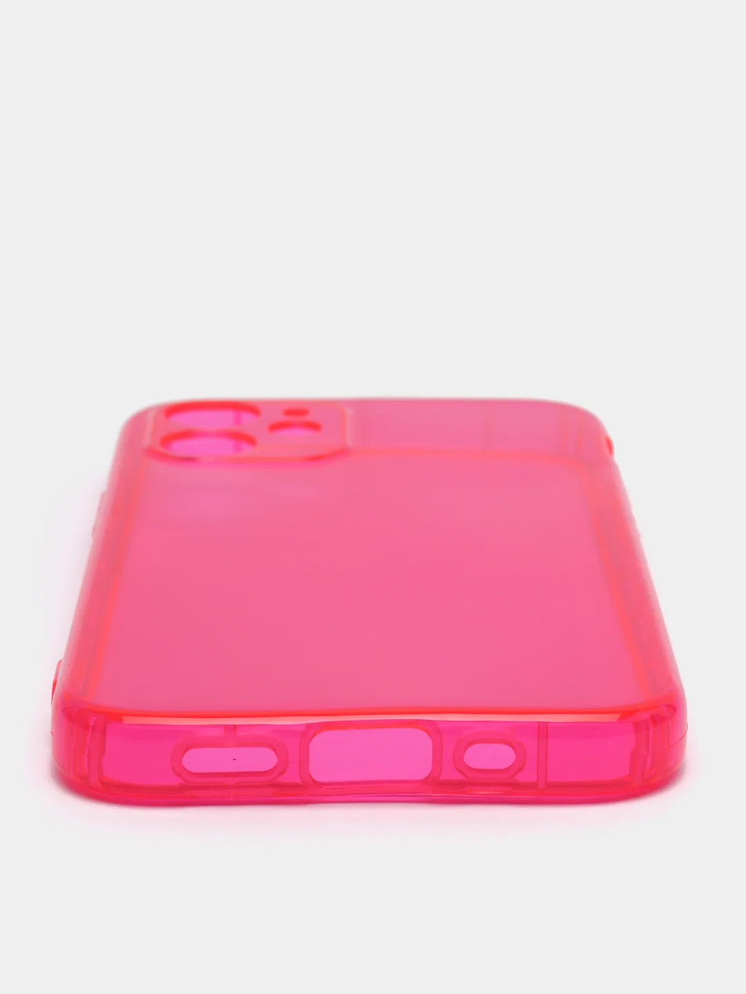Розовый чехол для iPhone 12 Mini прозрачный цветной силиконовый