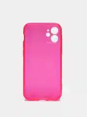 Розовый чехол для iPhone 12 Mini прозрачный цветной силиконовый