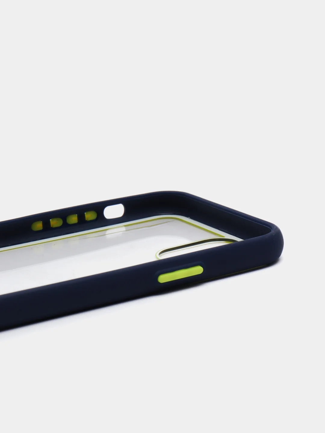 Темно-синий чехол силиконовый на iPhone 11 Pro с прозрачной задней панелью