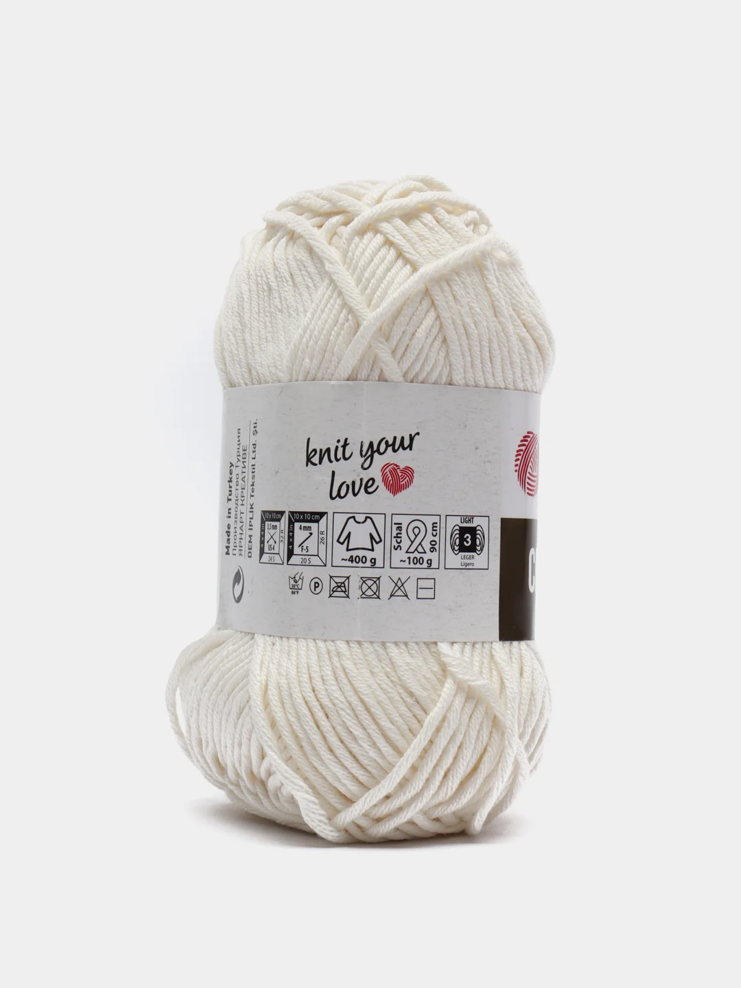 Молочный пряжа YarnArt Creative, 50 г, 85 м, 100% хлопок