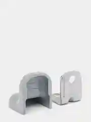 Серый уголок крепёжный, с пластиковой крышкой, 20 х 20, 10 штук