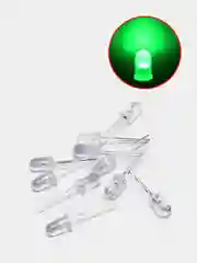 Зеленый 10шт. LED Светодиоды 2-3V прозрачные 3мм, 5мм белые, синие, красные, желтые, зеленые
