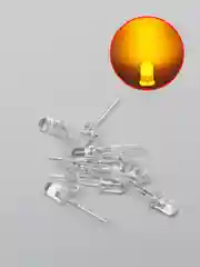 Желтый 10шт. LED Светодиоды 2-3V прозрачные 3мм, 5мм белые, синие, красные, желтые, зеленые