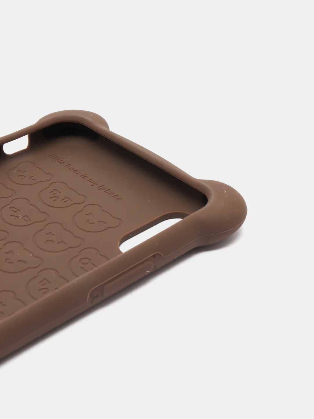 Коричневый чехол Baseus Bear Silicone Case Apple iPhone X, XS, XS Max с ремешком