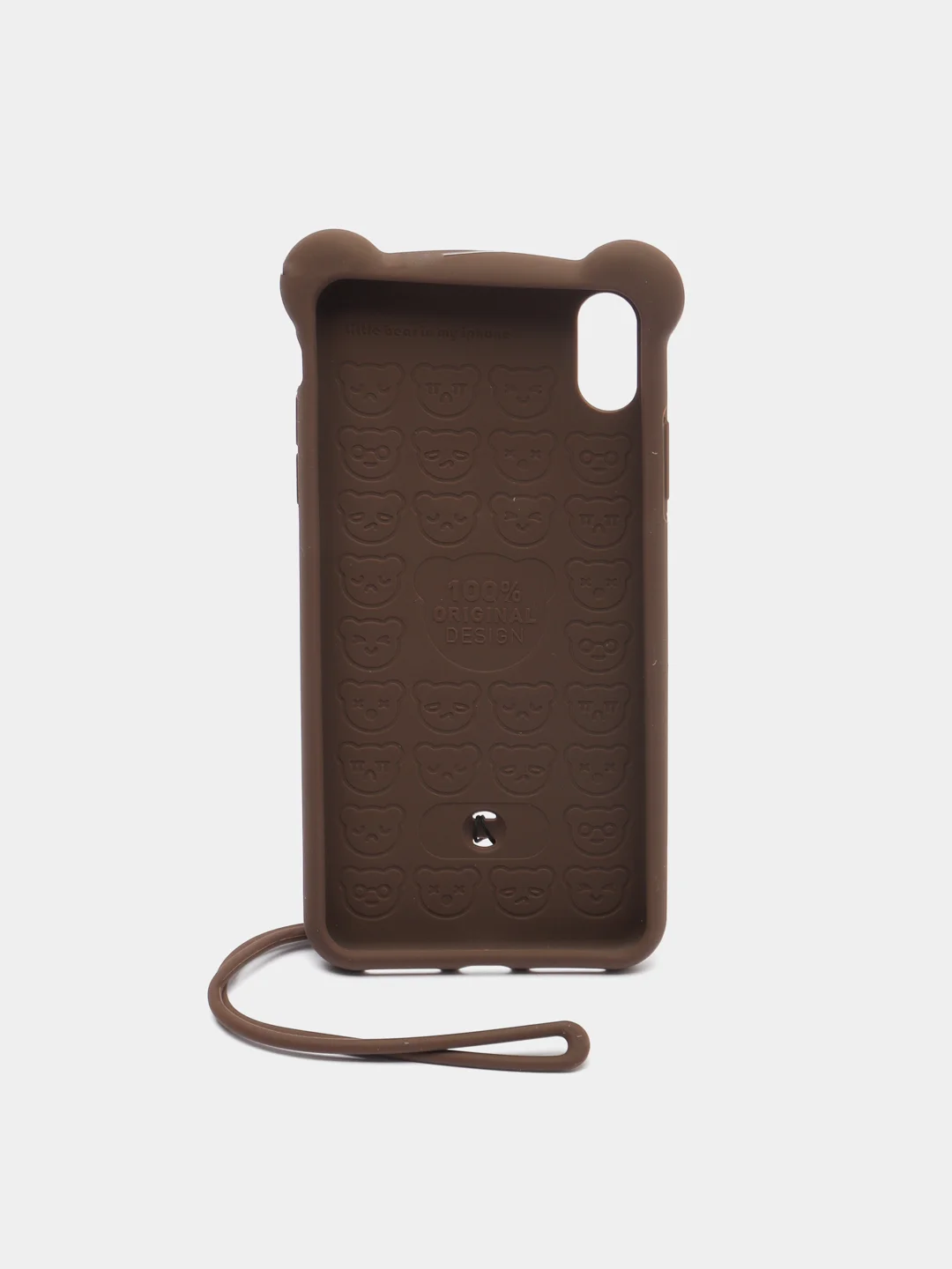 Коричневый чехол Baseus Bear Silicone Case Apple iPhone X, XS, XS Max с ремешком