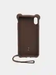 Коричневый чехол Baseus Bear Silicone Case Apple iPhone X, XS, XS Max с ремешком