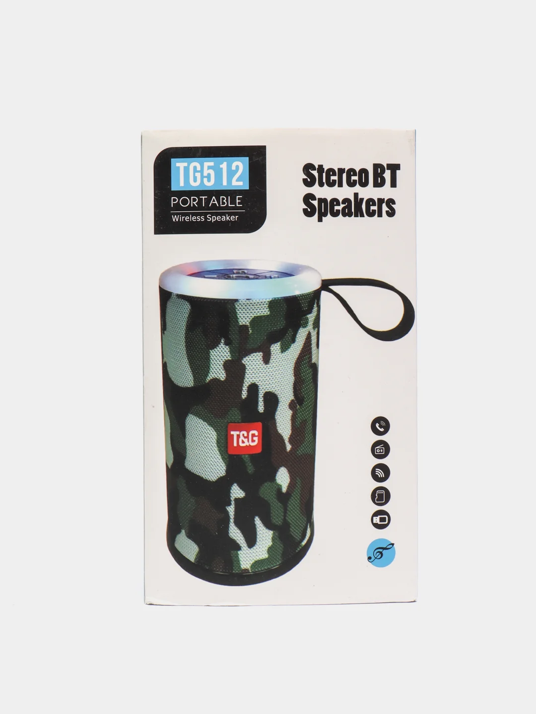 Хаки портативная Bluetooth колонка TG 512 T&G со светомузыкой