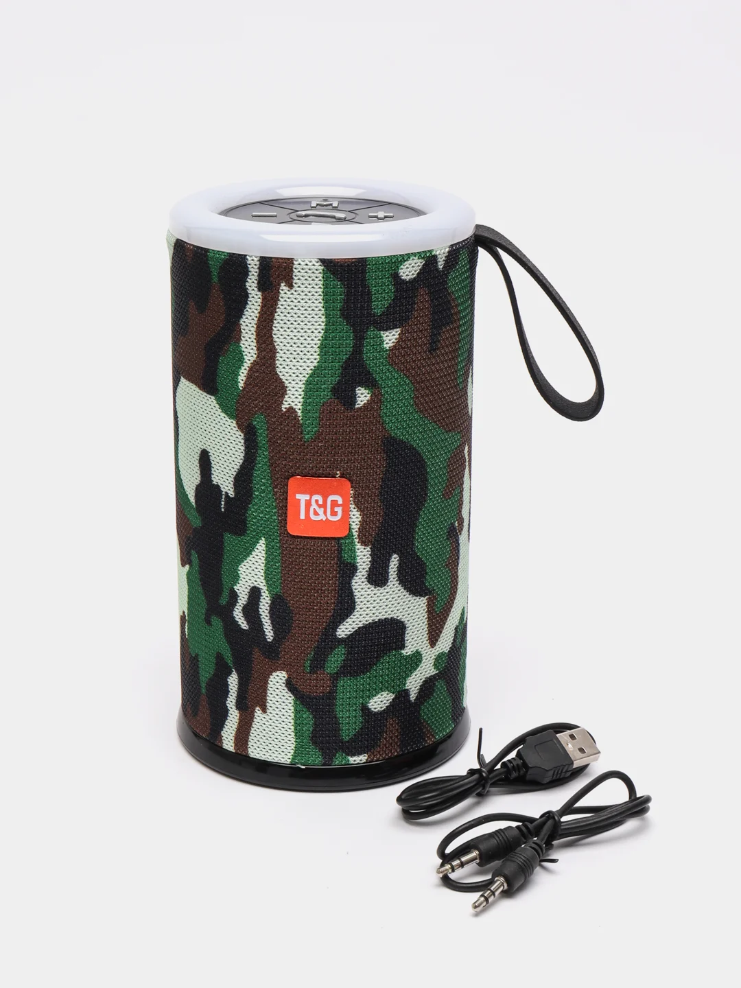 Хаки портативная Bluetooth колонка TG 512 T&G со светомузыкой