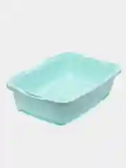 Бирюзовый туалет лоток для кошек с сеткой Dunya Plastik, 255 мм*365 мм*95 мм