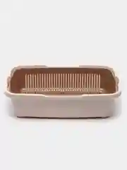 Бежевый туалет лоток для кошек с сеткой Dunya Plastik, 255 мм*365 мм*95 мм