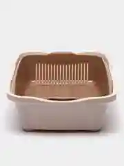 Бежевый туалет лоток для кошек с сеткой Dunya Plastik, 255 мм*365 мм*95 мм