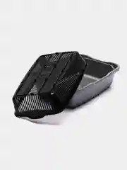 Серый меланж туалет лоток для кошек с сеткой Dunya Plastik, 255 мм*365 мм*95 мм