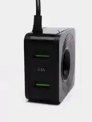 Черный сетевое зарядное устройство More Choice NC48, 2 USB, 2,4 A, Micro USB, LED подсветка