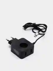 Черный сетевое зарядное устройство More Choice NC48, 2 USB, 2,4 A, Micro USB, LED подсветка