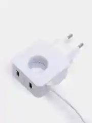 Белый сетевое зарядное устройство More Choice NC48, 2 USB, 2,4 A, Micro USB, LED подсветка