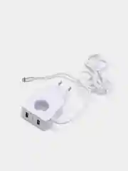 Белый сетевое зарядное устройство More Choice NC48, 2 USB, 2,4 A, Micro USB, LED подсветка
