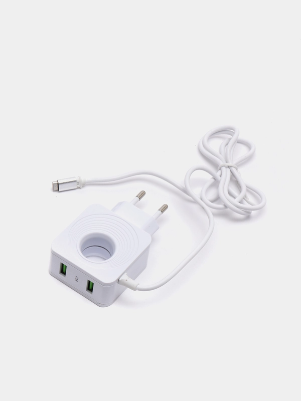 Сетевое зарядное устройство More Choice NC48, 2 USB, 2,4 A, Micro USB, LED подсветка