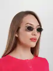 Угольный солнцезащитные узкие очки, унисекс, овальной формы, с защитой от УФ-лучей