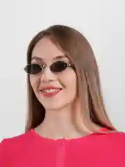 Угольный солнцезащитные узкие очки, унисекс, овальной формы, с защитой от УФ-лучей