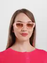 Розовый солнцезащитные очки с вставками "V" по бокам