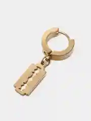 Золотой серьга-клипса с подвеской "Лезвие", унисекс