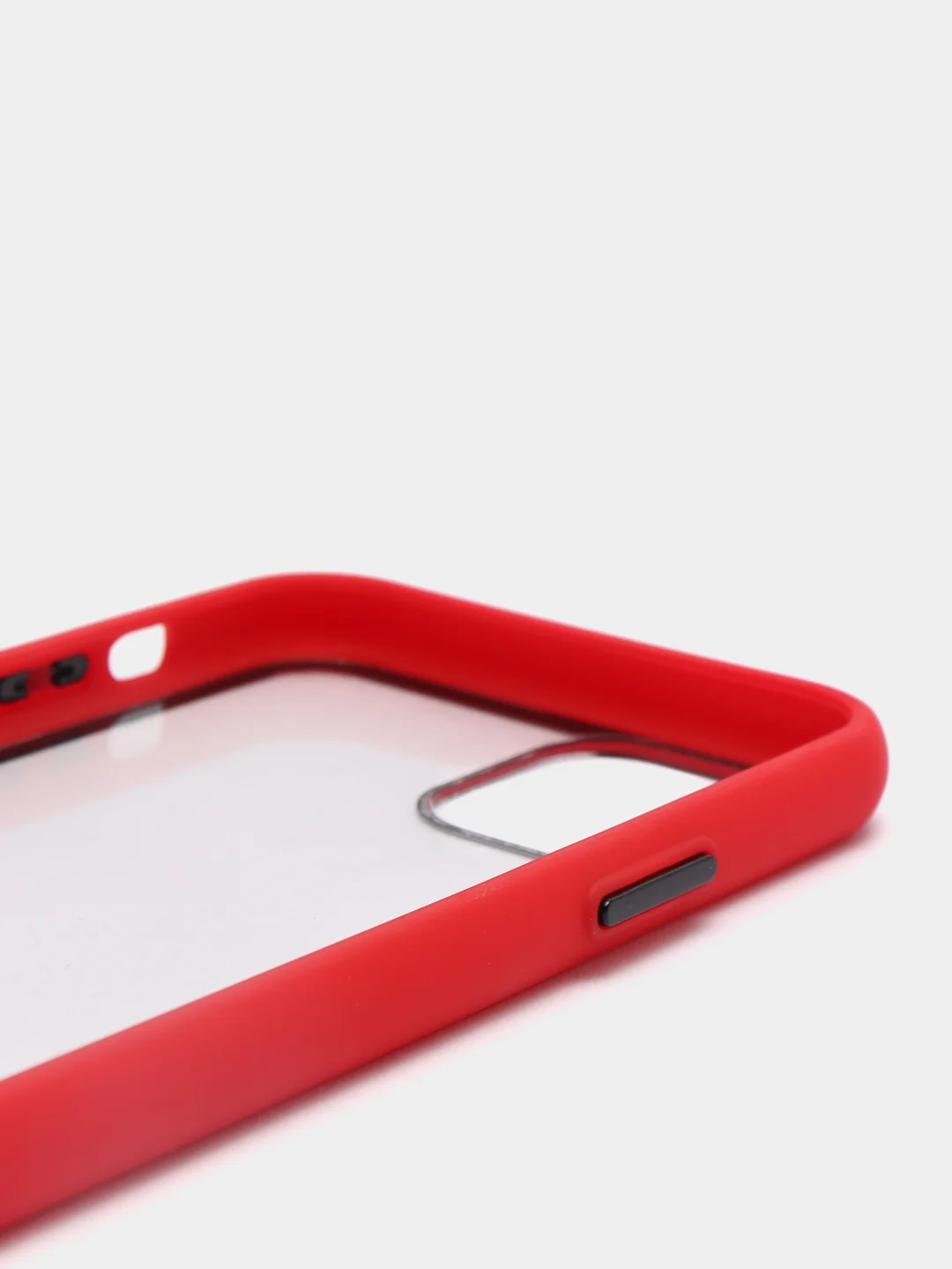 Красный чехол силиконовый на iPhone 11 Pro с прозрачной задней панелью