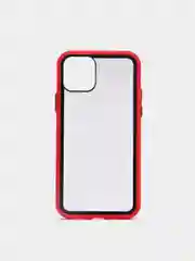 Красный чехол силиконовый на iPhone 11 Pro с прозрачной задней панелью