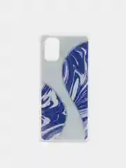 Синий чехол Samsung Galaxy M51, Самсунг Галакси М51 силиконовый с мраморным рисунком