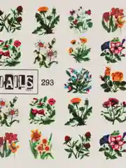 Слайдер для дизайна ногтей №293 "Цветы"