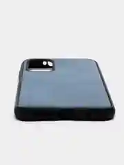 Синий силиконовый чехол накладка для Xiaomi Pocofone M3 с текстурой кожи (под кожу)