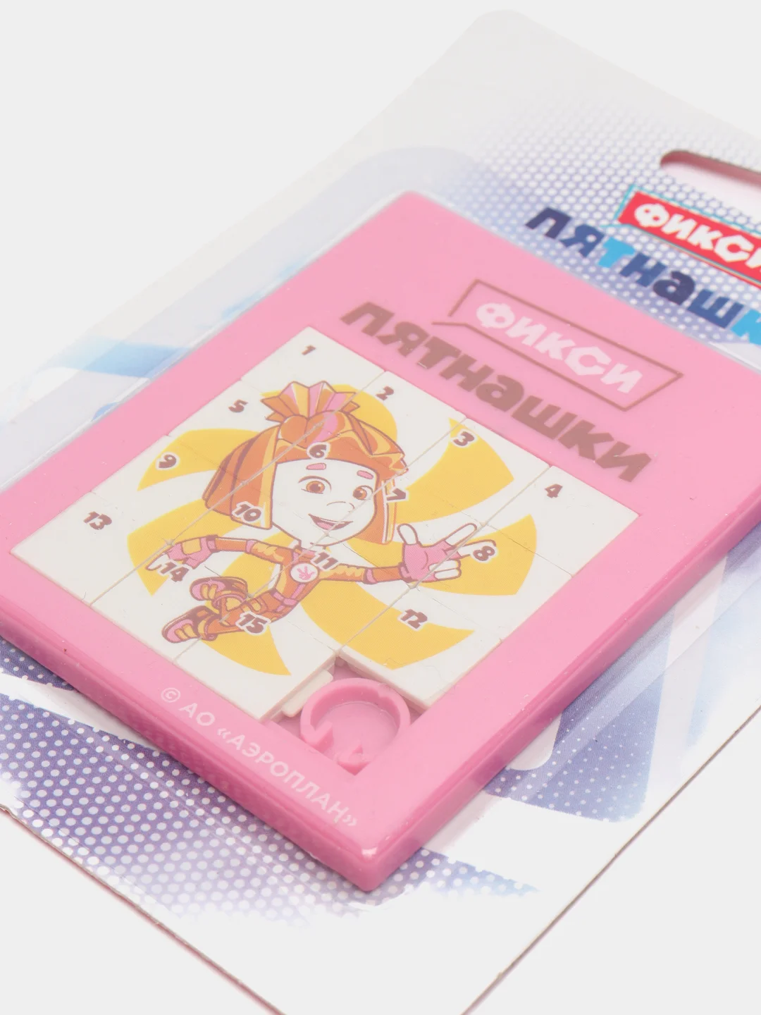 Розовый логическая игра Фиксики "Пятнашки", пластик, 7 х 9 см