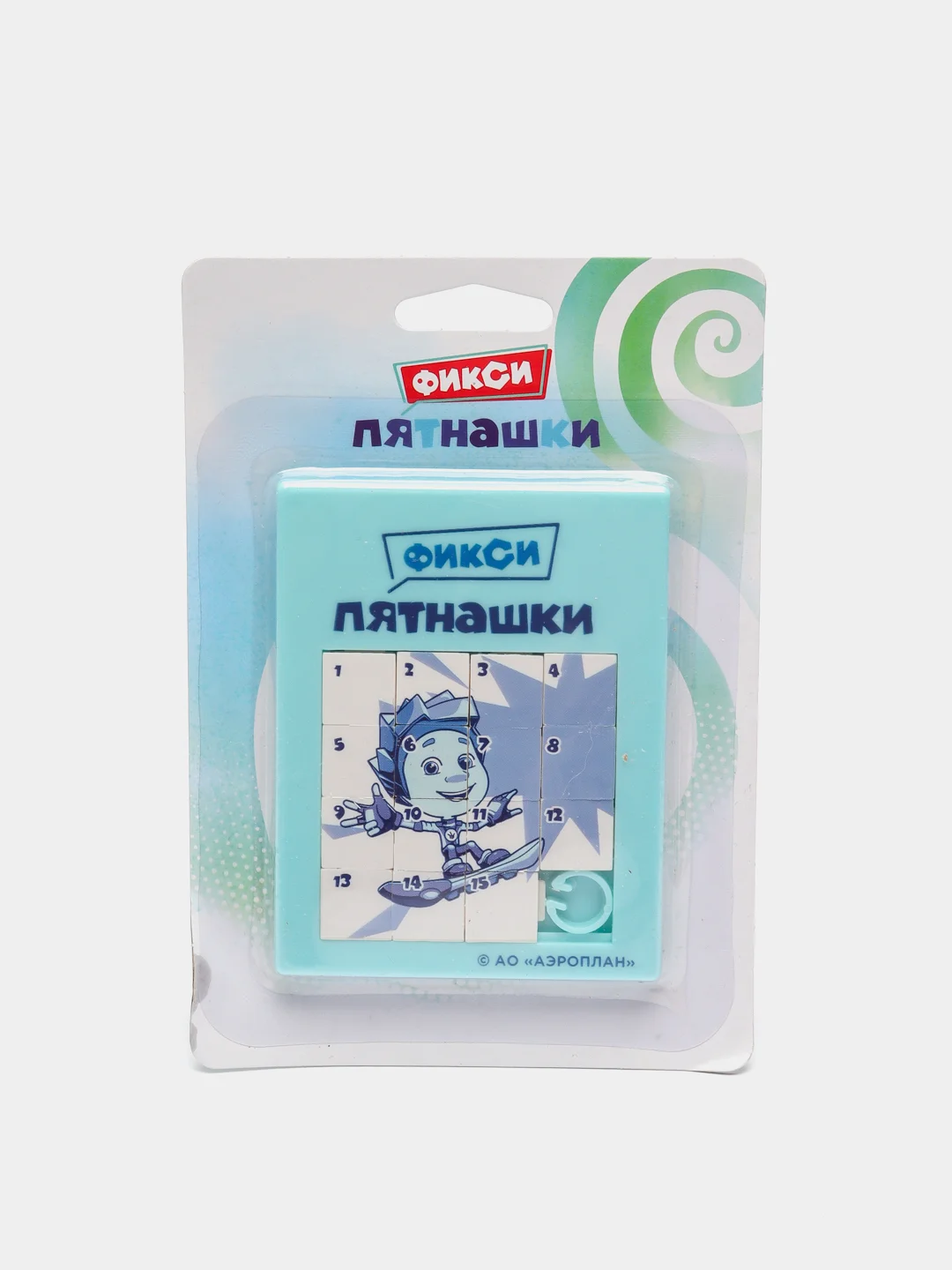 Голубой логическая игра Фиксики "Пятнашки", пластик, 7 х 9 см